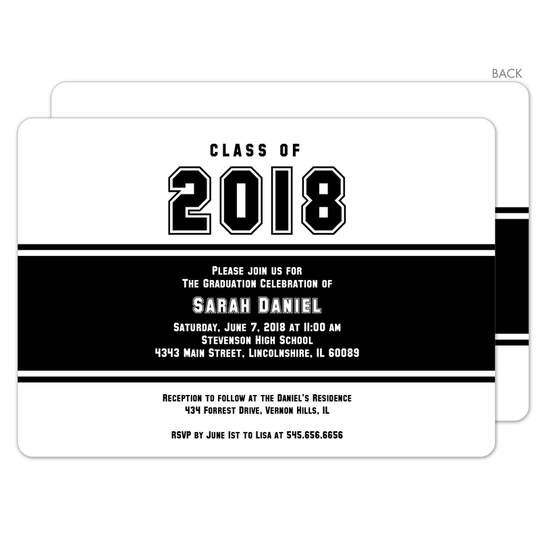 Black Band Class Of Graduation Invitations